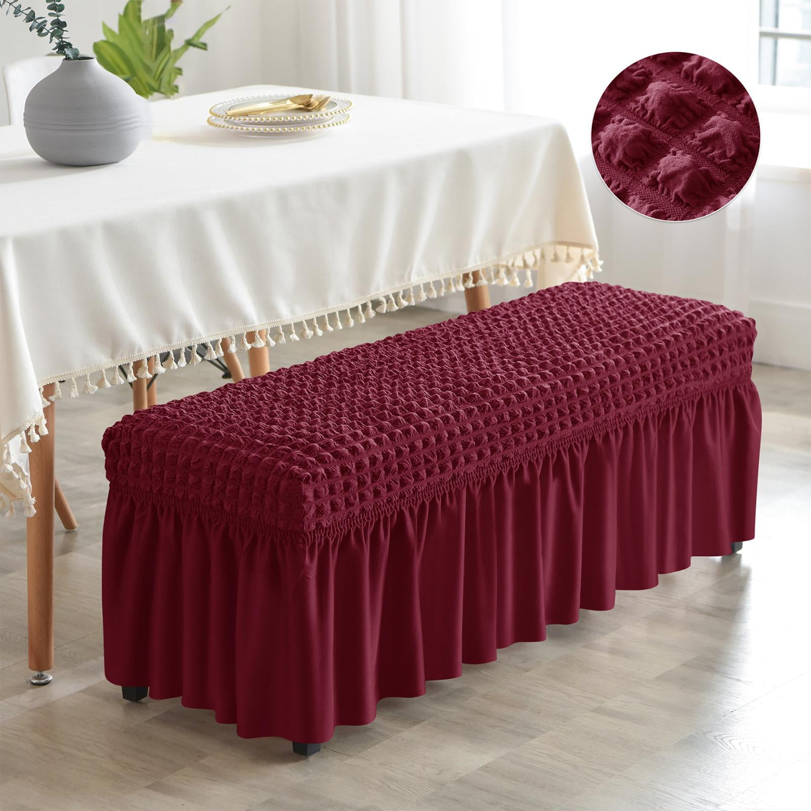 Long Bench Cover Stretch Seat Case Protector Removable Piano Bench Cushion Cover for Hotel Kitchen Bedroom Living Room Decor Red Walmart