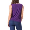 thumbnail image 3 of Tops sin mangas INSPIRE CHIC para mujeres con cuello drapeado, blusa ligera y casual, púrpura S, 3 of 6