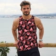 thumbnail image 6 of Gukieu Ladybugs and Red Hearts Print Men's Quick Dry Fitness Vest, Round Neck Sleeveless Fitness Bodybuilding Top-Large, 6 of 7