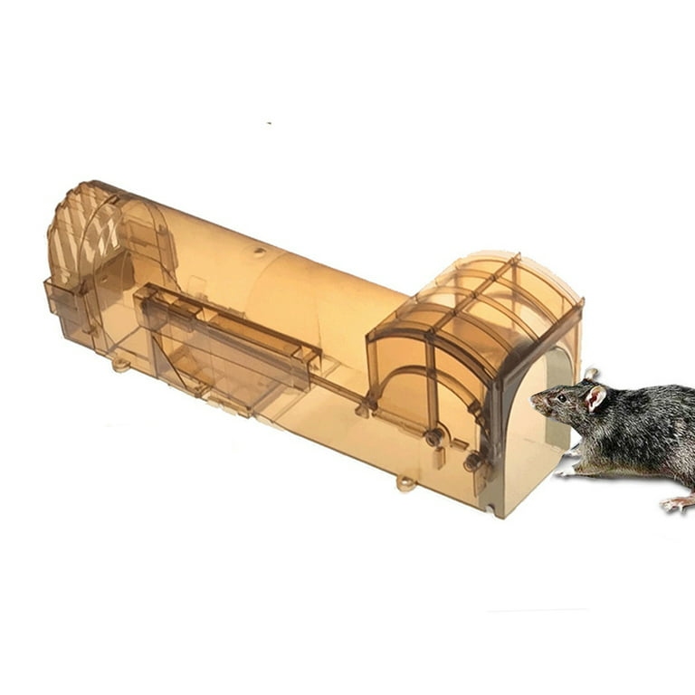 Solid Color Transparent Reusable Home Use Mousetrap Self-locking Rat Cage  Humane Live Mouse Trap For Indoor Outdoor Pest Control