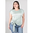 thumbnail image 1 of Blusa con detalle de lazo Roman Fashion /Tallas Extras, 1915 (Menta) verde claro 38, 1 of 5