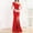 Red, variant on White Wedding Guest Dresses for Women Sleeve Less Cre W Neck Maxi Dress Solid Color Elegant Zipper Slim Formal Evening Gowns