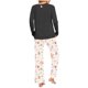 thumbnail image 4 of Puntoco Conjunto de pijama cómodo para mujer, conjunto de pijama con parte superior y pantalones casuales con estampado degradado para mujer, 4 of 5