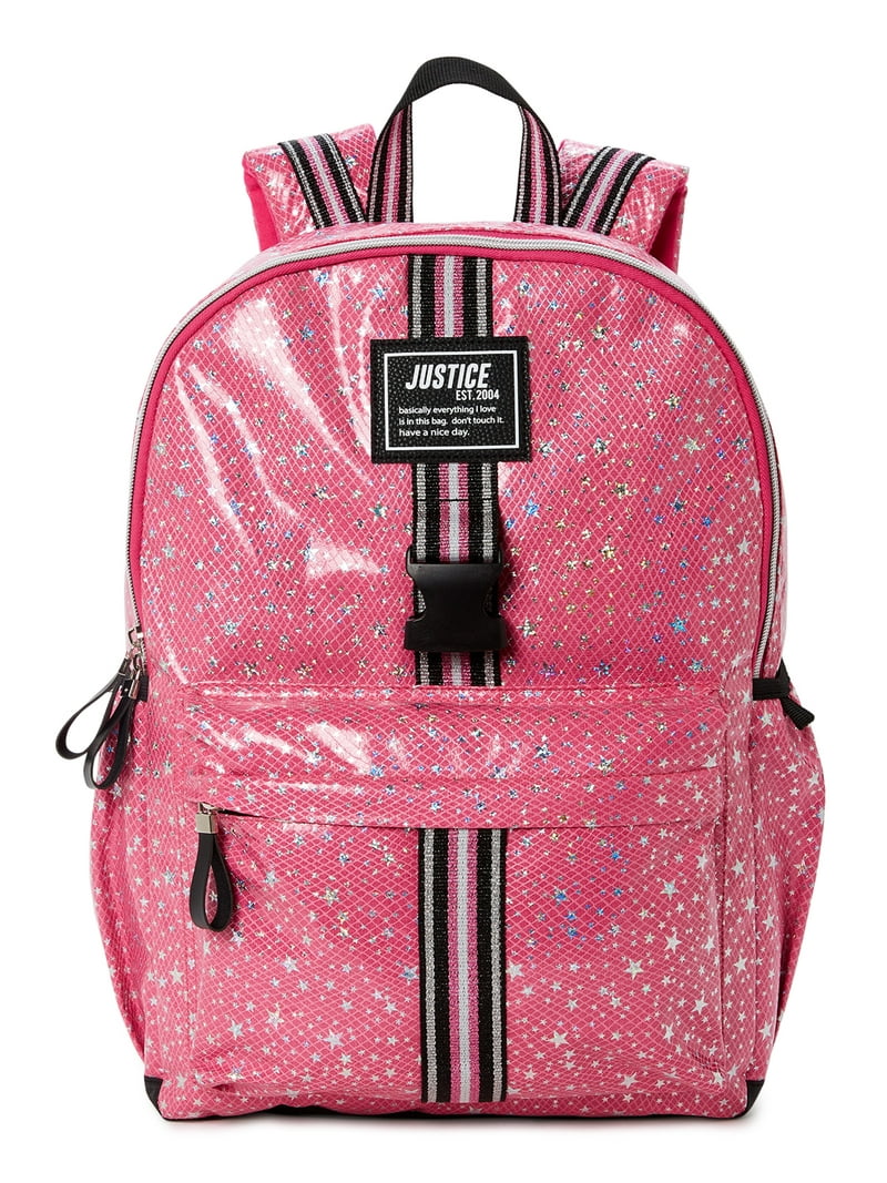 Justice Girls Star Patterned Striped Backpack Set NEW Justice Girls Stars 3-Piece Backpack Set Pink - Walmart.com main image 3
