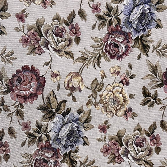 Decora Furnishings Woven Jacquard Cotton Fabric Material Vintage Floral Design for Upholstery, Sofa, Chair, Cushions Curtains Tapestry Window Treatments Craft Width 54 Inches Fabric by Yard (Pink)