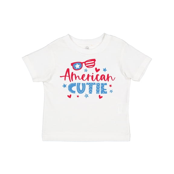 Inktastic 4th of July American Cutie Red and Blue Stars and Hearts Boys or Girls Toddler T-Shirt