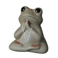 thumbnail image 3 of Figura de cerámica de rana para té, recuerdo de mascota, miniadorno de mesa para jardín de hadas. Estilo A, 3 of 9