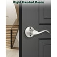 thumbnail image 2 of Satin Nickel Door Handle Interior Brushed Nickel Passage Door Lever for Hall and Closet Keyless Door Lock Set Reversible for Left Right Sided Doors Leverset Handleset, 2 of 6