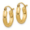 thumbnail image 2 of 14k Yellow Gold 3mm Round Hoop Earrings, 2 of 8