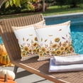 thumbnail image 5 of Outdoor Waterproof Pillow Covers Watercolor Autumn Sunflower Throw Cushion Case，Orange White Check Pillowcase for Bed,Sofa,Couch, Patio Furniture, 16x16 in, 2Pack Decorative Pillows, 5 of 9
