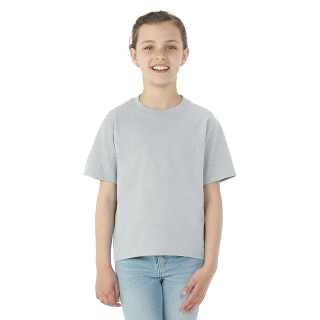 Jerzees T-Shirt à Col Rond à Manches Courtes Youth DRI-POWER Active, TG, Cendre