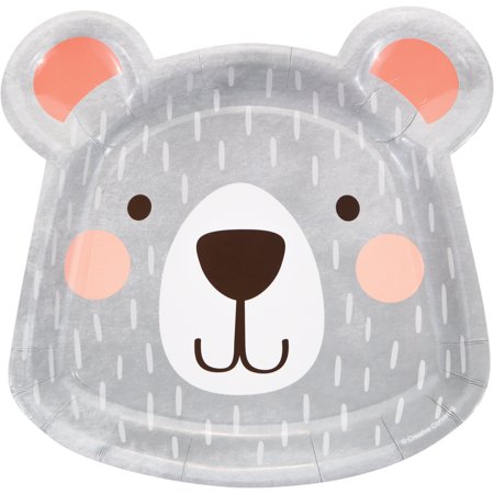 Bear Party Shaped Paper Plates  24 Count for 24 Guests