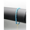 thumbnail image 2 of Apatite 5mm Coin Shape Faceted Cut Beads 7 inch Gold Plated Clasp Bracelet for men, women, unisex. Link Chain Stacking Bracelet.|LINK_00524, 2 of 7