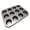 Black, variant on XDDST 12 Cup Steel Cupcake Baking Pan Non Stick Dishwasher Safe Muffin Pan for Baking 9.84×7.1in