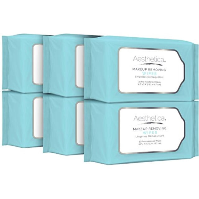 aesthetica makeup removing wipes - facial & eye makeup remover wipes