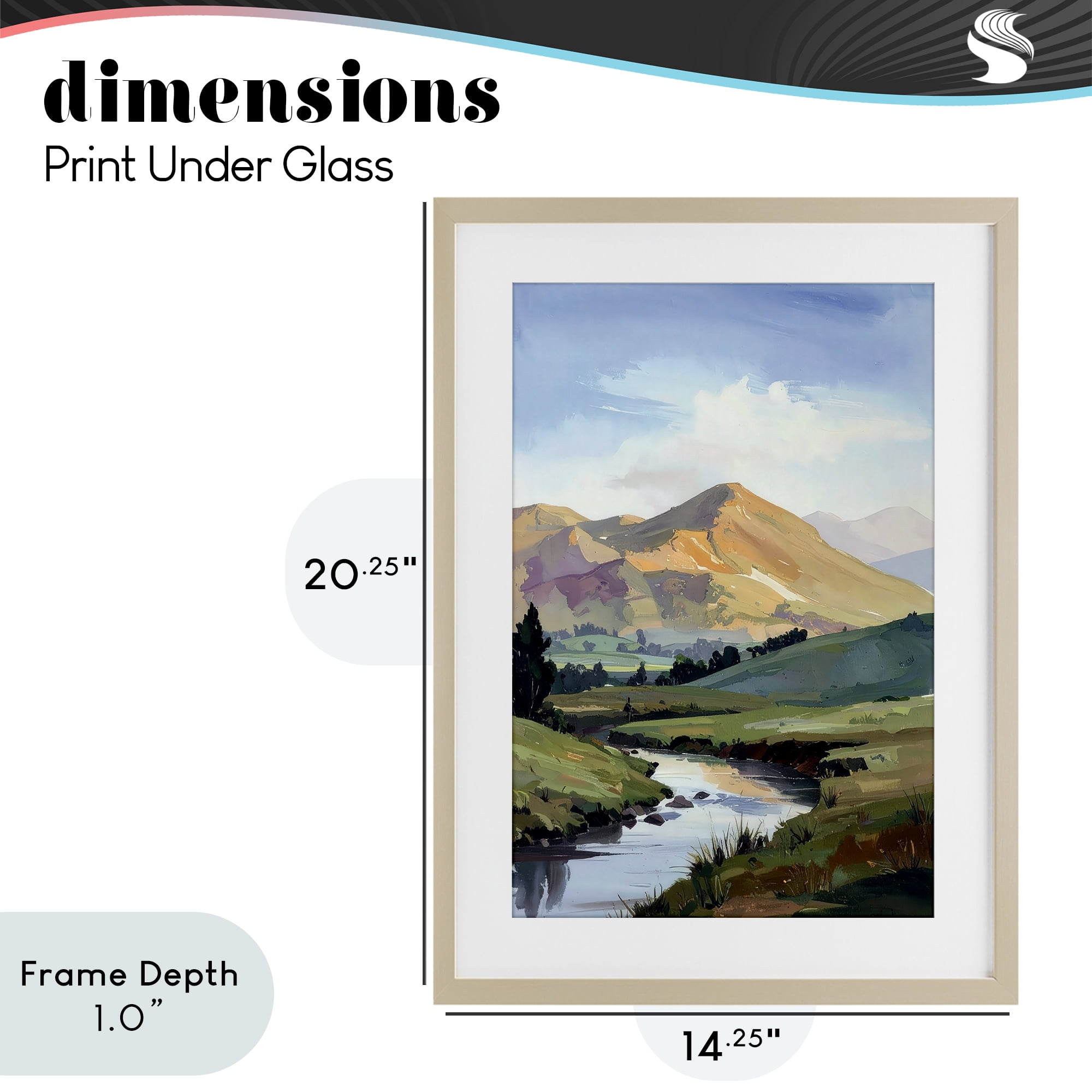 Stupell Industries Across The Valley Birch Framed Print Under Glass, design by Alonza Saunders