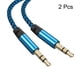thumbnail image 3 of Cable Auxiliar 3,5mm Unique Bargains Macho a Macho Nylon Trenzado 3 Pies Azul Paquete de 2, 3 of 6
