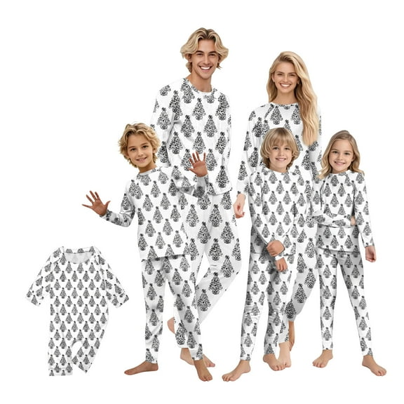 🎨Color Your Own Pajamas！👚Colorable DIY Family Matching Christmas Pajamas Sets Graffiti Holiday Christmas Pajamas for Family Joyful Matching Pjs Outfits for Couples K’i'ds Women Men