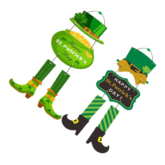HONMEET Lucky Clover Decorative Plaques, Assorted Color Paper, St Patrick's Day Home and Door Decoration