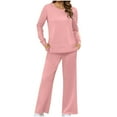 thumbnail image 2 of Toonshare Savings,Outfits Loungewear,Fall Sets for Womens Soft Pink L, 2 of 8