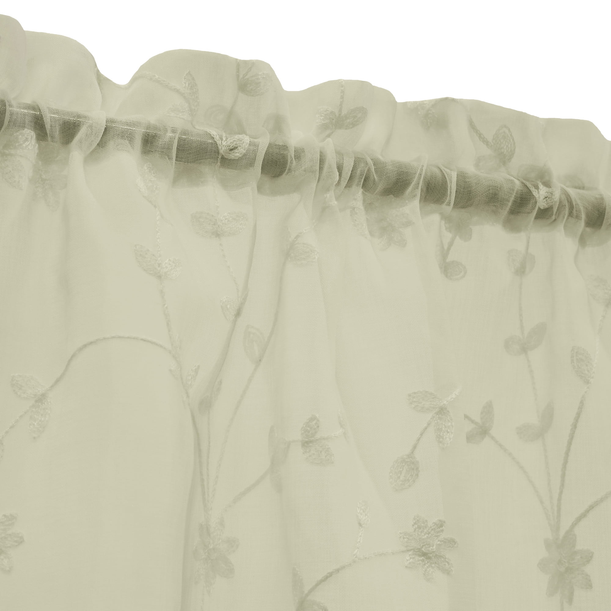 Loft Living Garcia Sheer Rod Pocket Curtain Tiers 52 x 24 in Cream
