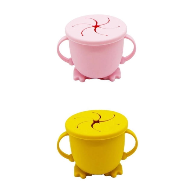 2 de Silicona para Aperitivos a Prueba de Derrames para Bebés Y Niños con Amarillo perfke Tazón de fuente de alimentación