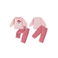 thumbnail image 2 of Cjfdfy Toddler Baby Girl Christmas Outfit Long Sleeve Sweatshirt and Pants 2Pcs Cute Santa Claus Embroidery Crewneck Sweatshirt Top Striped Pants Set Baby Girl Winter Clothes, 2 of 9