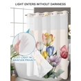 thumbnail image 6 of No Hook Shower Curtain with Snap-in Liner, Colorful Tulips Floral Waterproof Fabric Bathroom Curtains, Modern Art Watercolor Pastoral Bath Curtains & Mesh Top Window Stall 48"x72", 6 of 9