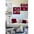 thumbnail image 3 of MuralMax Birdcage Family Tree Wall Decor - Canvas Art For Anniversary & Wedding Presents - Gifts For Mom & Dad, Grandma & Grandpa Milestone Occasions - Set of 2 - Color Burgundy - Size-10X10, 3 of 6