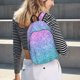 thumbnail image 5 of Disketp Multicolor Glitter print Canvas Backpack Lightweight Travel Daypack Student Rucksack Laptop Backpack-, 5 of 5