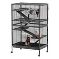 thumbnail image 1 of QinaQin Jaula para hurón de 50 pulgadas, hábitat grande para animales pequeños con 4 rampas removibles, hamaca y ruedas, ideal para chinchilla, cuyos, conejo o sugar glider, 1 of 7