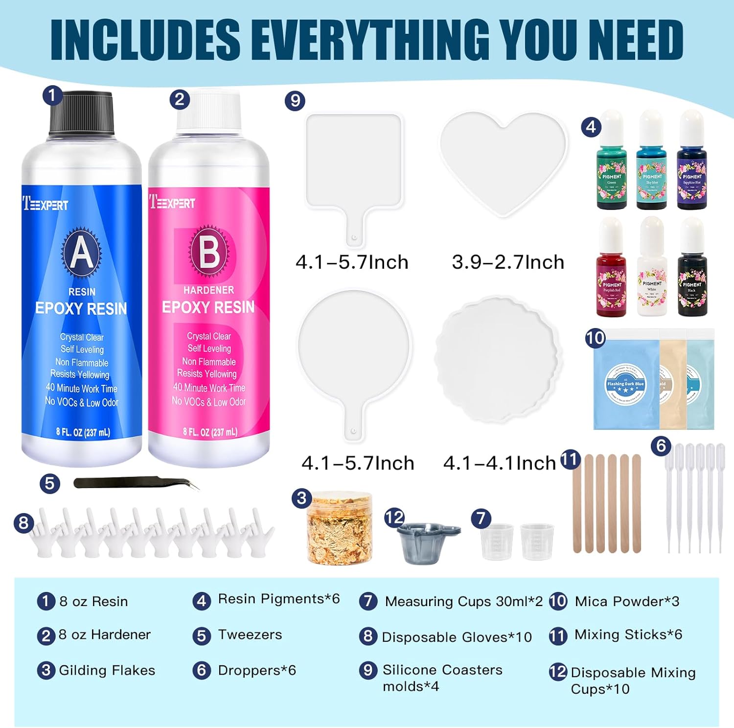 TEEXPERT Epoxy Resin Kit for Beginners (16 fl oz) photo 2