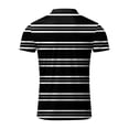 thumbnail image 4 of CONZONE Men's Polo Shirt Short Sleeve Casual Polo Shirt for Men Striped Breathable Loose Fit Cozy Summer Golf Shirts, 4 of 4