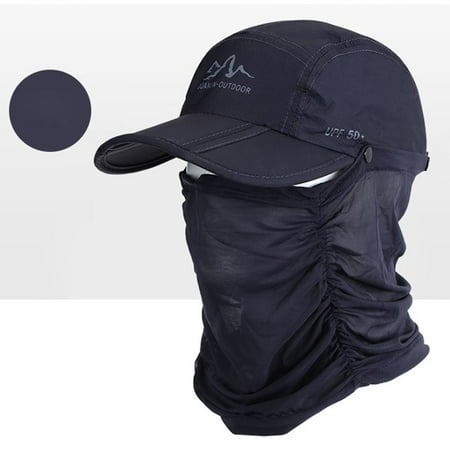 CP COMPANY CHROME BASEBALL CAP WITH FACE MASK NECK COVER, 51% OFF