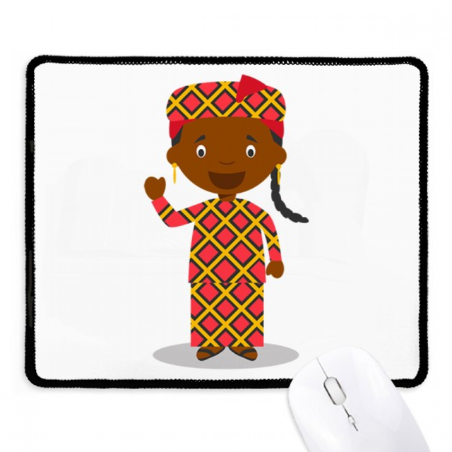Black Mali Cartoon Mousepad Stitched Edge Mat Rubber Gang Pad