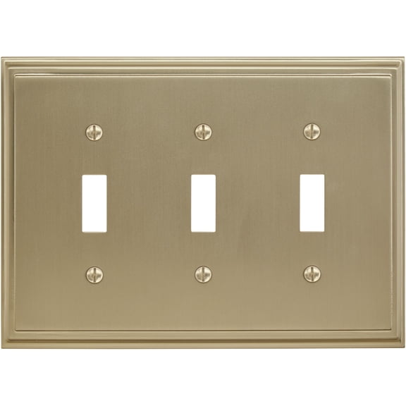 Open Box Amerock Bp36516 Mulholland Triple Switch Outlet Wall Plate - Gold