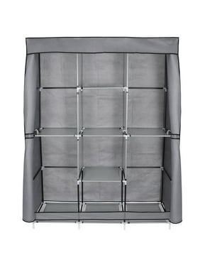 Wardrobe Storage Closet for Hanging Clothes,Portable Closet Storage Organizer Shelf with Non-Woven, Ideal Storage Organizer for the Living Room, Bedroom, Study