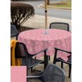 thumbnail image 4 of Outdoor Tablecloth with Umbrella Hole and Zipper, Pink Christmas Square Table Cloth 54x54 Inch Waterproof Tablecloth, Farmhouse Winter Xmas Beige Snowflakes Picnic Table Cover for Patio Camping, 4 of 7