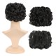 thumbnail image 1 of SWACC Extensión de moño de pelo corto y rizado, fácil de estirar, peines de pelo con clip en extensión de cola de caballo, bandeja de moño, postizos de cola de caballo (color natural cerca del negro-2, 1 of 3