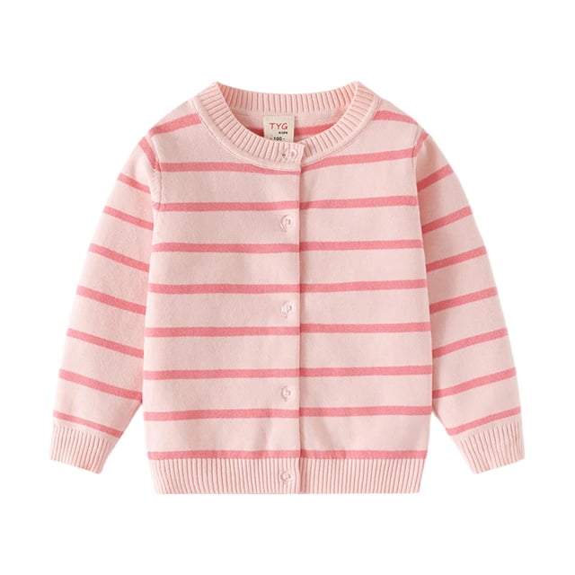 SGFCWSX Sweaters for Toddler Girls Crew Neck Open Front Featherweight Girls Clothes Pink