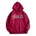 thumbnail image 3 of SIYUDAN Hoodies Sweatshirt For Women Jesus Loves You Hoodie Letter Print Hoodies Oversized Womens Pullover Sweatshirt Fall Fashion For Women Streetwear, 3 of 3