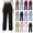 #01 Black, variant on Smart Pants for Women Solid Color Spring Summer Casual Pants with Pockets Wrinkle Office Smart Suit Pants Casual Formal Pants Straight Leg