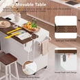 thumbnail image 6 of DTTRA 102" Rolling Kitchen Island with Extendable Table & Trash Storage, White, 6 of 9
