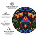 thumbnail image 3 of Zufioo Mexican Flower Traditional1 Print Leather Coaster Set, Decorative PVC Coasters 4-pack - Scald and Stain-resistant, Suitable for Home, Cafes, Restaurants-Round Shape, 3 of 6