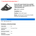 thumbnail image 2 of Front Left Lower Control Arm and Ball Joint Assembly - Compatible with 1975 - 1986 Chevy C20 1976 1977 1978 1979 1980 1981 1982 1983 1984 1985, 2 of 2