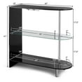 thumbnail image 3 of Bar Cabinets Table with 2-Holder, Modern Liquor Cabinet with Tempered Glass, Wine Storage with Glass Holders for Home Bar, Kitchen, Pub - Black 40''L x 16''W x 41''H, 3 of 9
