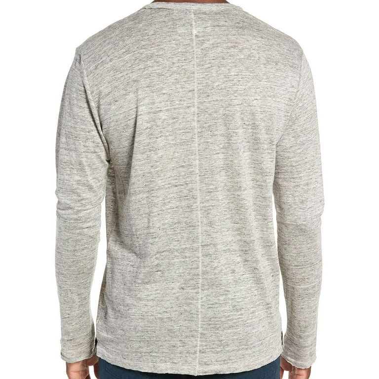 Rag Bone Owen Mens Heather Long Sleeve Linen T-Shirt (2XLarge