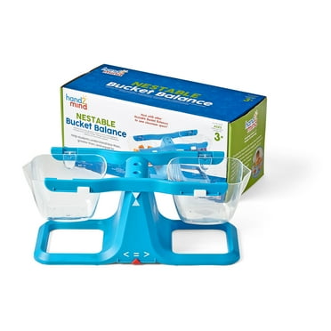 hand2mind Blue Nestable Pan Balance, Balance Scale for Classroom, Math and Counting Tool (Set of 1)