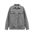 thumbnail image 6 of Oversized Denim Jackets for Women Drop Shoulder Jean Jacket Plus Size Casual Button Down Boyfriend Denim Jean Jackets with Pockets, 6 of 7