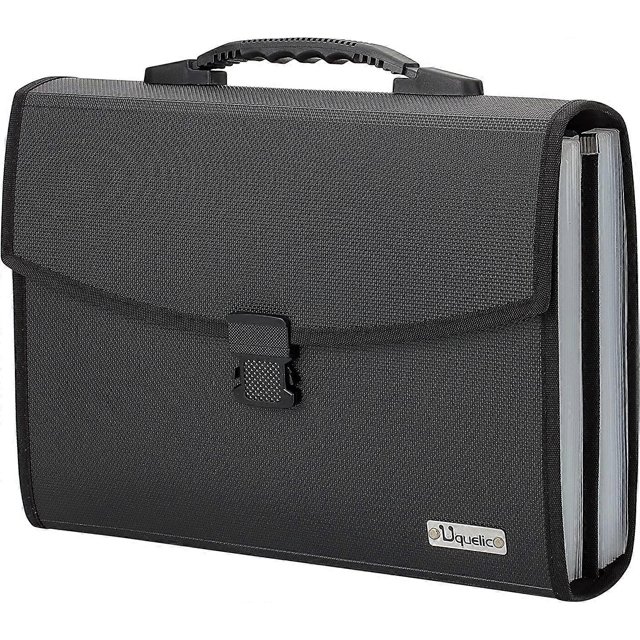 Carpeta de archivos expandible de 26 bolsillos - Hebilla duradera mejorada, base con asa portátil ergonómica / Organizador de archivos expandible tamaño carta A4 grande / Acordeón